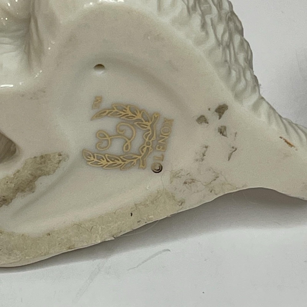 Lenox Ivory Porcelain Spaniel Puppy Dog Figurine Trimmed Gold Brown Cocker - Picture 4 of 7